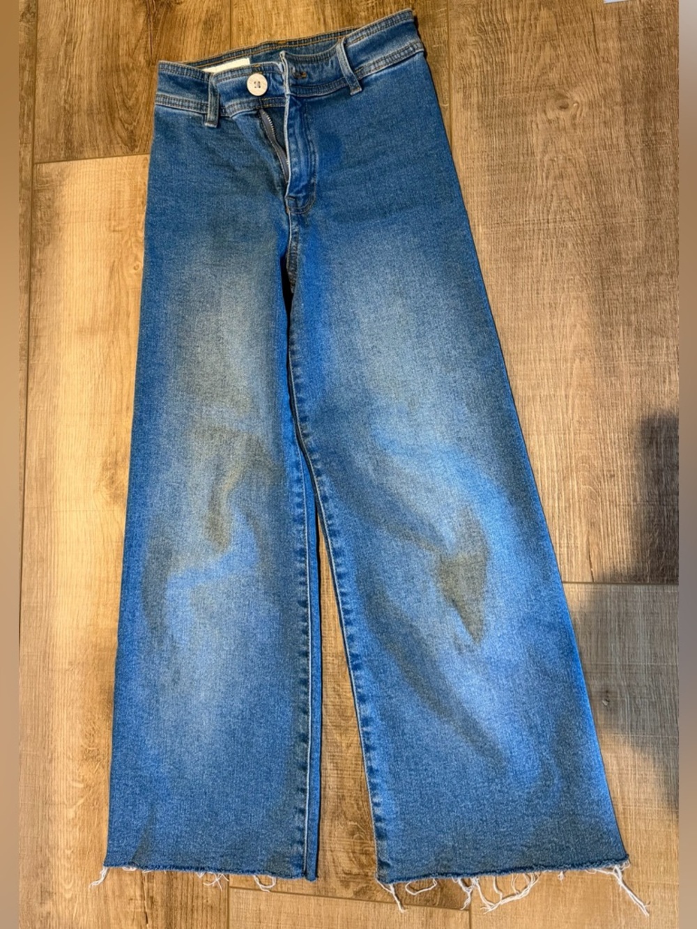 Zara Denim Jeans in Blue with Contrast Stitching
